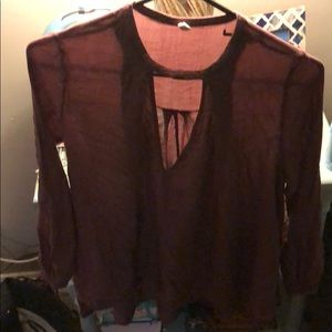 Maroon long sleeve top